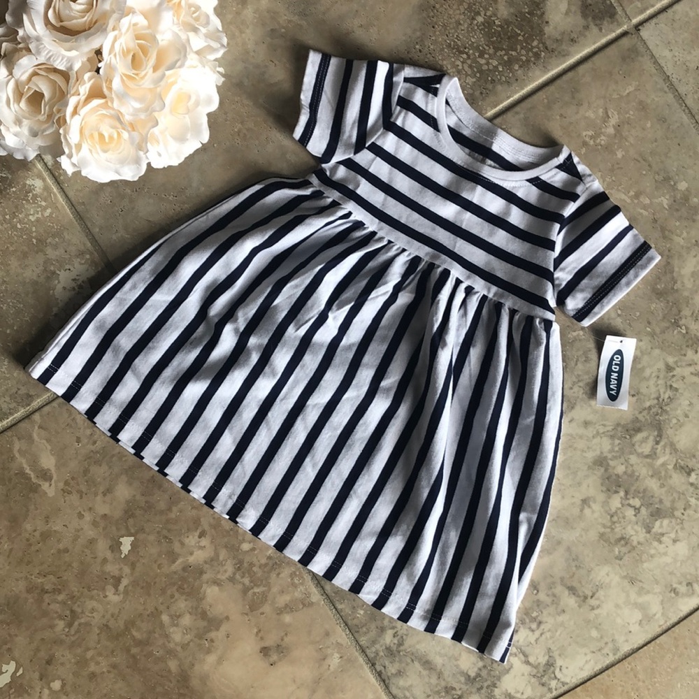 OLD NAVY Navy & White Baby Dress